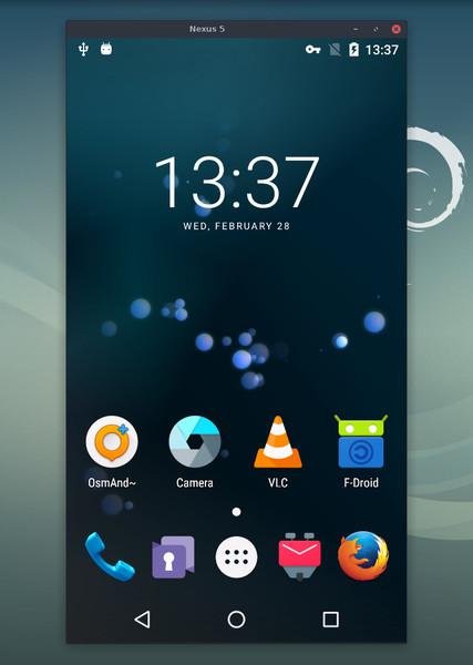 Scrcpy screenshot showing Android mirroring